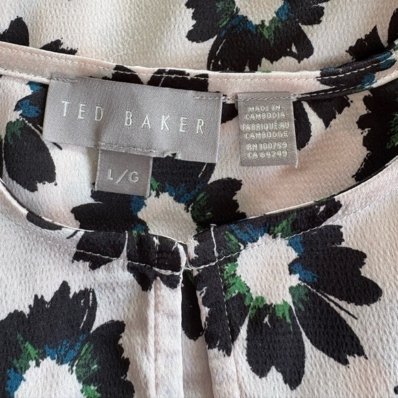 Ted Baker Floral Print Blouse Light Pink | Size Large - Picture 9 of 9